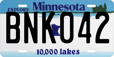 MN license plate BNK042