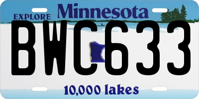 MN license plate BWC633