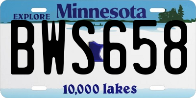 MN license plate BWS658