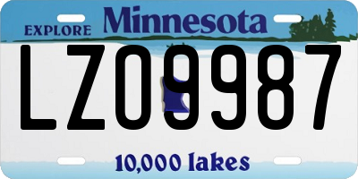 MN license plate LZO9987