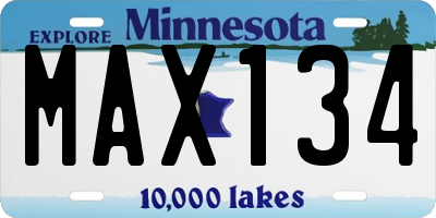 MN license plate MAX134