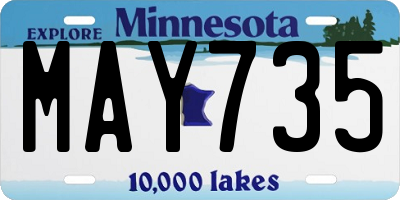 MN license plate MAY735