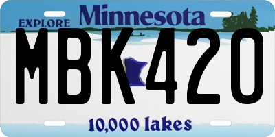 MN license plate MBK420