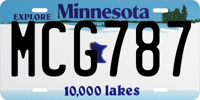 MN license plate MCG787