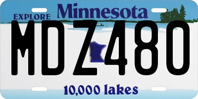 MN license plate MDZ480