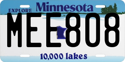 MN license plate MEE808