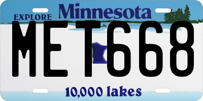 MN license plate MET668