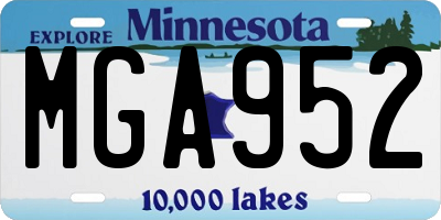 MN license plate MGA952