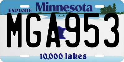 MN license plate MGA953