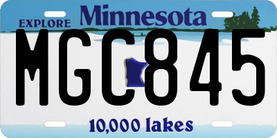 MN license plate MGC845