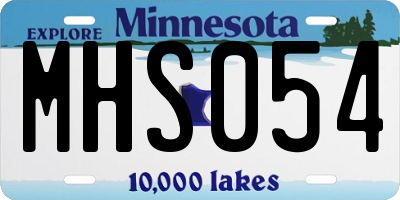 MN license plate MHS054