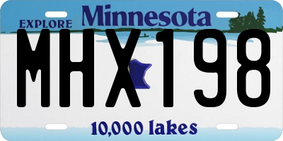 MN license plate MHX198