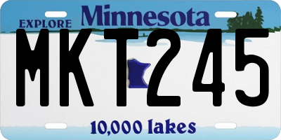 MN license plate MKT245