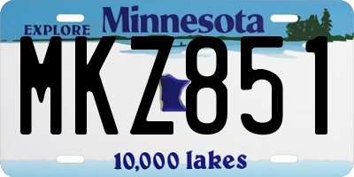 MN license plate MKZ851