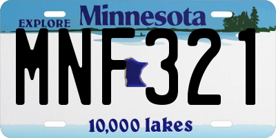 MN license plate MNF321