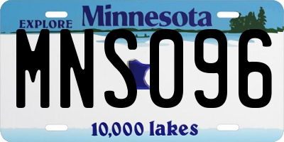 MN license plate MNS096