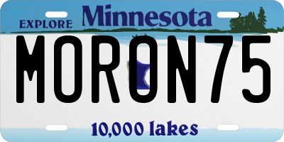MN license plate MORON75