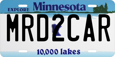 MN license plate MRD2CAR