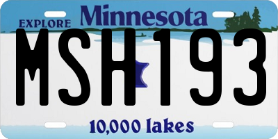 MN license plate MSH193