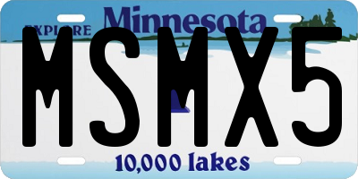 MN license plate MSMX5
