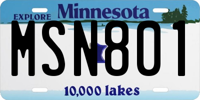 MN license plate MSN801