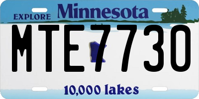 MN license plate MTE7730