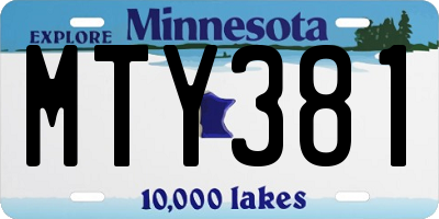 MN license plate MTY381