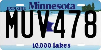 MN license plate MUV478