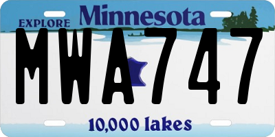 MN license plate MWA747