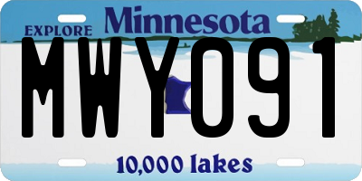 MN license plate MWY091