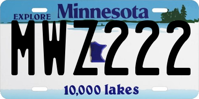 MN license plate MWZ222