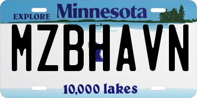 MN license plate MZBHAVN