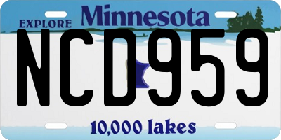 MN license plate NCD959