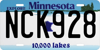 MN license plate NCK928