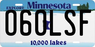 MN license plate O60LSF