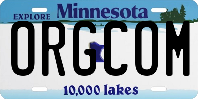MN license plate ORGCOM
