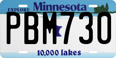 MN license plate PBM730