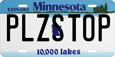 MN license plate PLZSTOP