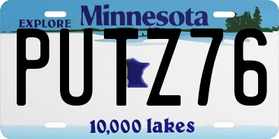 MN license plate PUTZ76