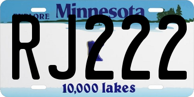 MN license plate RJ222