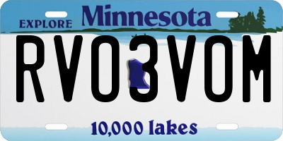 MN license plate RVO3VOM