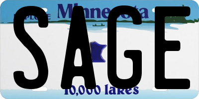 MN license plate SAGE