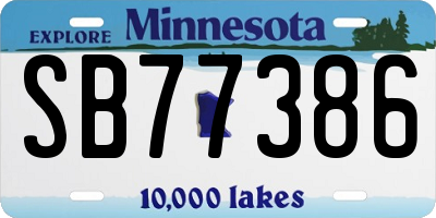 MN license plate SB77386