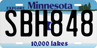 MN license plate SBH848