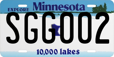 MN license plate SGG002