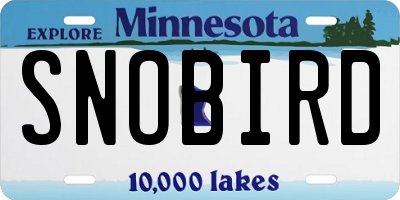 MN license plate SNOBIRD