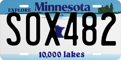 MN license plate SOX482