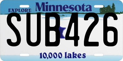 MN license plate SUB426