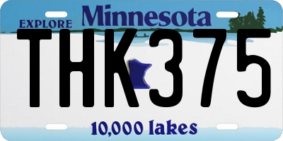 MN license plate THK375