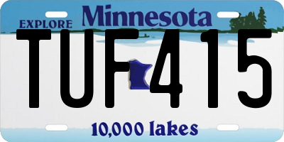 MN license plate TUF415